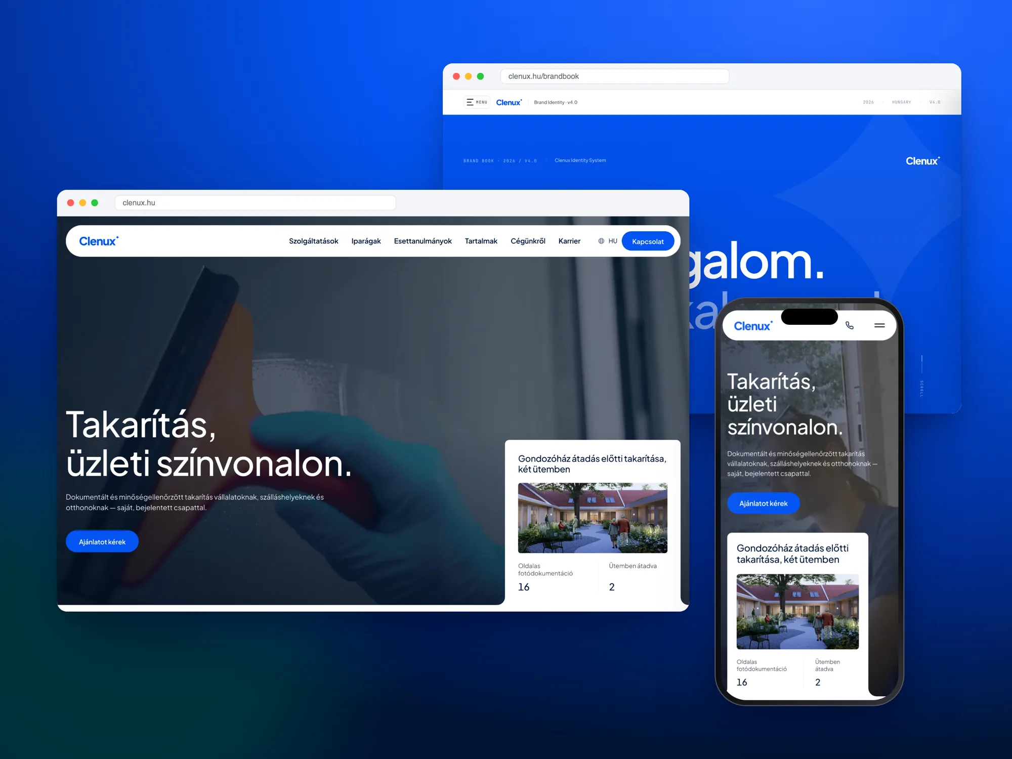Clenux – Identity and website for a premium cleaning company